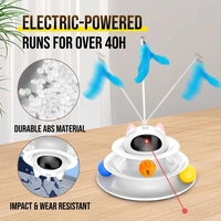 Jouet interactif pour chat en ABS résistant à l'usure avec plumes remplaçables, idéal pour les hôtels et les centres de séjour pour animaux – En stock