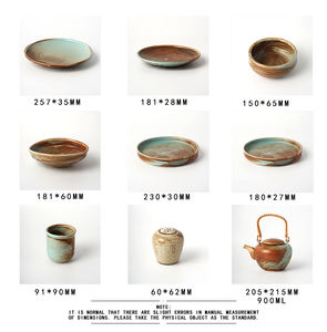 أطقم أطباق يابانية من السيراميك الصيني الملون، مجموعة عشاء إبداعية من البورسلين بنمط نورديك، أدوات مائدة منقطة للمطاعم - Product Image 6