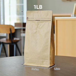 Sacs à café en papier kraft personnalisés en stock avec fermeture éclair 1/4LB 1/2LB 1LB 2LB, sachets stand-up refermables pour thé - Product Image 4
