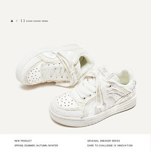 Genuine Leather Microfiber Leather Solid Mesh Lightweight Non <b>Slip</b> Breathable Casual Walking Shoes <b>Men</b> Fashion Platform Spring - Product Image 2