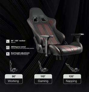 Chaises de jeu E-Sport bon marché Ps4 <span class=keywords><strong>Zero</strong></span> Chine Appui-tête réglable Support lombaire Noir Style course Confort Sillas Gamer - Product Image 2
