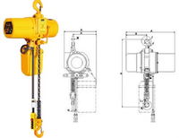 Palan à chaîne électrique en gros ER2 380v 220v grue à charge lourde 1 tonne 2 tonnes 3 tonnes 5 tonnes M5 palan électrique industriel nouveau