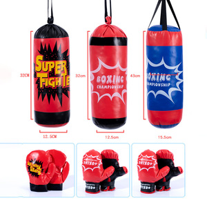 <span class=keywords><strong>Sac</strong></span> <span class=keywords><strong>de</strong></span> boxe pour enfants personnalisé Jouet <span class=keywords><strong>de</strong></span> sport transfrontalier PU PVC Matériau solide suspendu et gants avec logo imprimé - Product Image 4