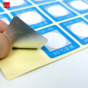 Werkseitig irreversibler Farbwechsel etiketten aufkleber Custom Sticker Adhesive reversible Temperatur anzeige etikett