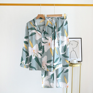 <span class=keywords><strong>Pigiama</strong></span> all'ingrosso Set fiore stampa <span class=keywords><strong>cotone</strong></span> <span class=keywords><strong>pigiama</strong></span> donna <span class=keywords><strong>pigiama</strong></span> ragazza - Product Image 1