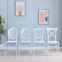 Chaise de banquet durable et abordable de style nordique, chaise de salle à manger blanche Bchivari, chaises de mariage en plein air pour les fêtes