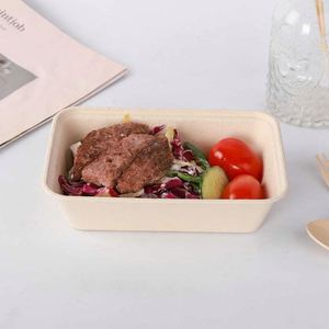 Boîte à lunch en fibre de bambou biodégradable jetable et compatible micro-ondes de 500 ml, très vendue, pour l'emballage de plats à emporter - Product Image 4