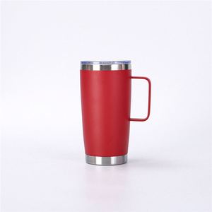 Gobelet à café en métal avec couvercle coulissant, compatible lave-vaisselle, 20 oz, en acier inoxydable, avec poignée, cadeau pour hommes et femmes ASM26 - Product Image 1