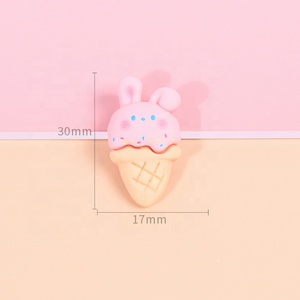 100 PIÈCES/SAC XINGROU Breloques en résine Lapin rose, Crème glacée, Donut, Œuf, Pain grillé pour Slime, Coques de téléphone, Artisanat, DIY - Product Image 2