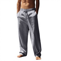 Pantalon de sport décontracté en coton et lin de haute qualité, coupe droite mi-longue, grande taille, ample et respirant, idéal pour l'été et le quotidien