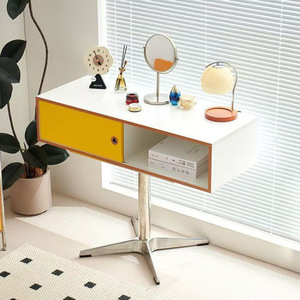 Tocador de Maquillaje Moderno Amarillo Plátano con Almacenamiento, Diseño Minimalista para Dormitorio - Product Image 3