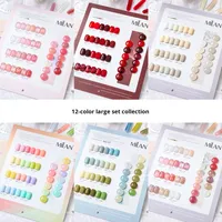 Ensemble de vernis à ongles non toxiques Milan 12 couleurs en flacon avec lampe LED Source exclusive pour les salons de manucure