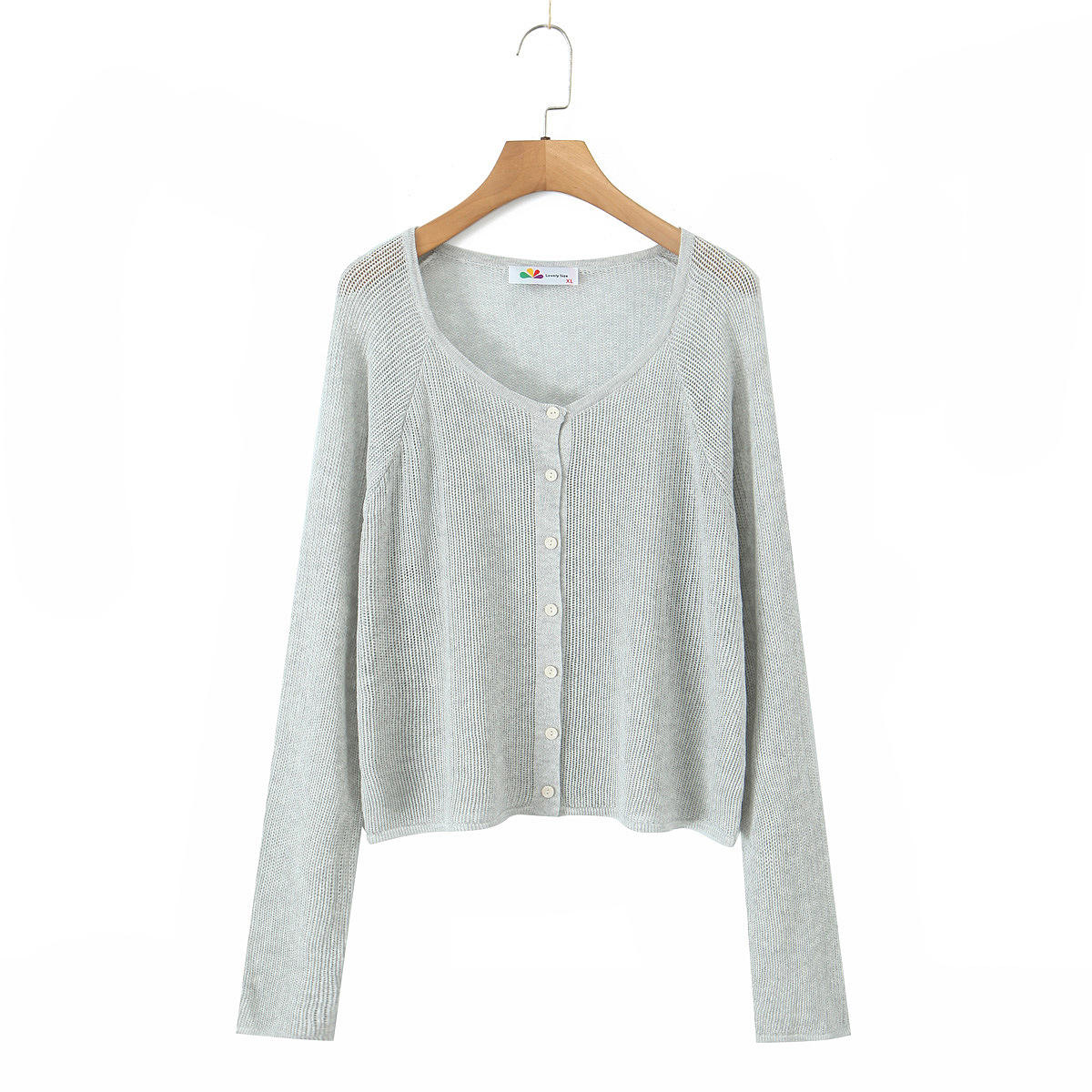 เสื้อคาร์ดิแกนถักสีเทา Moon