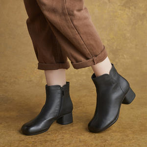 Botines de Plataforma Otoño Invierno 2025, Nuevos, Hechos a Mano, de Cuero Genuino, con Cordones Ingleses, Tacón de Cuña - Product Image 4