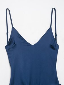 Vestido Maxi de Fiesta para Mujer, Estilo Vintage, Elegante, Transpirable, con Tirantes Finos, Diseño de Parches, Espalda Descubierta y Escote en V Profundo - Product Image 2