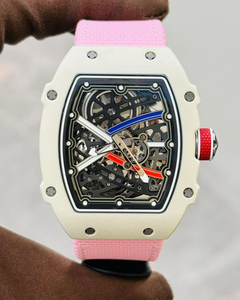 New 7.8mm Ultra-thin Luxury Men's Sport <b>Watch</b> Quartz Waterproof Tourbillon Dial Tonneau <b>Case</b> Lightweight Rubber Band Alloy - Product Image 5