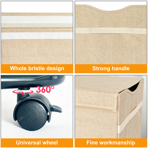 Grand <span class=keywords><strong>coffre</strong></span> à jouets pliable pour enfants avec roulettes Poubelles pour salle de jeux - Product Image 4