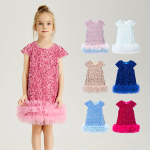 Nuovo Arrivo: Abito con Paillettes Lucide per Bambine, Design Principessa ODM, Lunghezza al Ginocchio, Abbigliamento Alla Moda per Feste e Vacanze - Product Image 2
