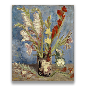 Pintura al Óleo <span class=keywords><strong>de</strong></span> Flores Estilo <span class=keywords><strong>Van</strong></span> <span class=keywords><strong>Gogh</strong></span> Vintage, Naturaleza Muerta <span class=keywords><strong>de</strong></span> Gladiolas, Arte en Lienzo Texturizado, <span class=keywords><strong>Cuadro</strong></span> Floral para Sala <span class=keywords><strong>de</strong></span> Estar - Product Image 1