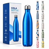 Bouteille Gourde Isotherme en Acier Inoxydable Double Paroi Forme Cola avec Couvercle, Logo Personnalisé, 350ml 500ml 750ml 1000ml