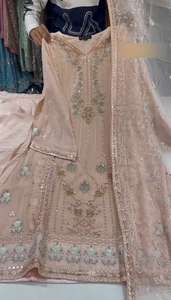 Conjunto de Kurta de rayón estampado de diseñador para mujer, Kurti hasta la rodilla con Dupatta para bodas, todas las ocasiones, vestidos de boda indios - Product Image 3