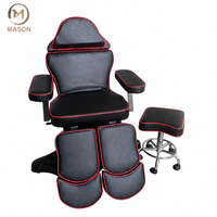 Table de massage commerciale pliable et réglable MASON en PVC, dossier incurvé, éponge haute densité durable, pour salon de tatouage et de beauté