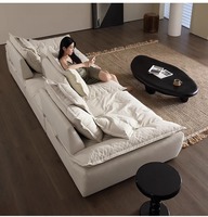 Katzenkratzschutz-Creme für Sofas - Italienischer Minimalistischer Luxus mit Tiefer Sitzfläche für das Wohnzimmer