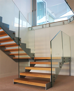 Escaleras interiores Prima Escaleras rectas de quilla de canal en forma de U con marco de metal y peldaños de <span class=keywords><strong>madera</strong></span> maciza <span class=keywords><strong>Escalera</strong></span> personalizada - Product Image 5