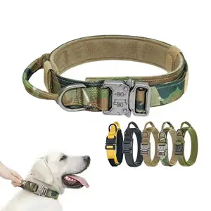 Produits lourds pour animaux de compagnie de haute qualité Collier à boucle en métal de haute qualité pour chiens de taille moyenne Collier de chien tactique