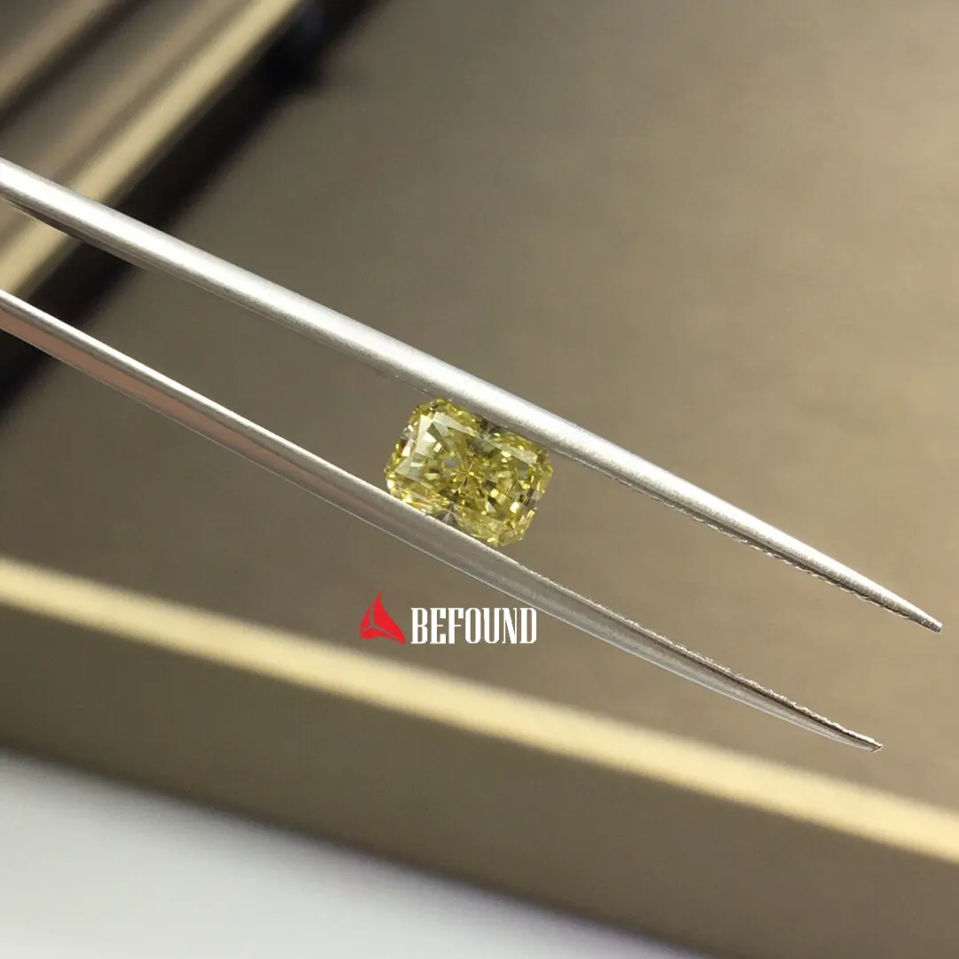 Großhandel Synthetischer Edelstein Strahls chliff 5*7mm 1ct DEF Gelber Moissan ite Diamant mit GRA-Zertifikat