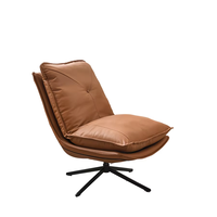 Chaise longue pivotante de luxe de style mid-century moderne avec structure métallique pour hôtel et bar à domicile