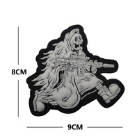 Patch PVC 3D Tactique Devil Reaper, Badge Moral Lumineux, Autocollant en Caoutchouc Phosphorescent pour Sac à Dos, Équipement, Vêtements et Accessoires