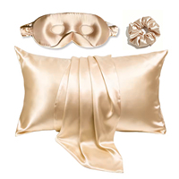 Masque de sommeil en soie de mûrier et taie d'oreiller, chouchou en soie, masque de sommeil occultant 3D, ensemble de sommeil, logo et emballage personnalisés