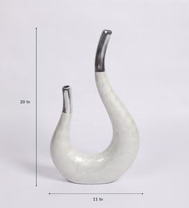 <b>Cream</b> Flower Table Aluminium Vase Home Decoration Europe <b>Style</b> Modern Unique Best Selling Made India Handmade Wholesale - Product Image 5