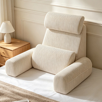 Coussin de soutien dorsal pour lit, coussin de lecture avec accoudoirs, poches latérales et rembourrage doux, vente en gros, fabrication sur mesure OEM ODM