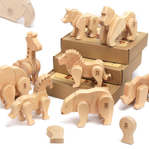 Çocuk katı ahşap hayvan manyetik bulmaca kutu seti el-göz koordinasyonu ahşap eğitici oyuncaklar düşünme geliştirme için - Product Image 4
