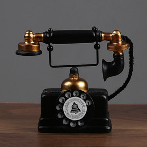 Modelo de teléfono de resina vintage creativo para sala de estar, vitrina de vino, decoración artesanal, estatua retro para teléfono, adornos de escritorio - Product Image 4