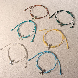 Colorful Awareness Adjustable Wax <b>String</b> Braided Preventing breast cancer Support Survivor Hope Bracelets - Product Image 3