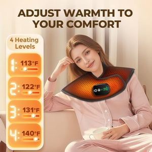 Écharpe chauffante sans fil pour les épaules, enveloppement chauffant électrique, masseur pour le cou et les épaules avec minuterie - Product Image 3