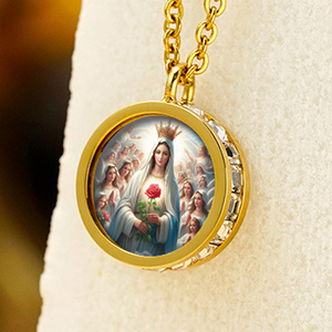 مصنع مخصص ديني الكتاب المقدس المجوهرات وجه Jesus الفولاذ المقاوم للصدأ 18 قيراط مطلي بالذهب قلادة الإيمان قلادة - Product Image 4