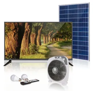 Mindtech Tv tenaga surya baterai Lithium 272W Dcv 32 inci dengan Panel surya 60W