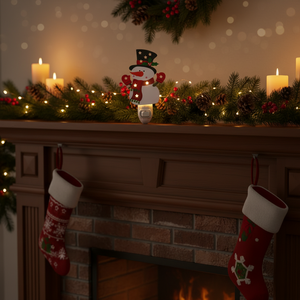 Ampoules Incandescentes à Brancher GL-XE3 Bonhomme de Neige Magique Lumière Nocturne - Minimaliste Blanc Chaud Fer Petit Décoration de Maison Festive Fête de Noël - Product Image 6