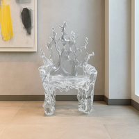 JingYue Maßgefertigter Transparenter Luxus-Acrylstuhl, Langlebig, Umweltfreundlich, Handgefertigt, Elegantes Möbelstück für Gewerbeflächen und Hotels