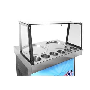 Machine à rouleaux de crème glacée et de yaourt glacé à fruits, avec double cuve ronde, double compresseur et six bacs - Product Image 3