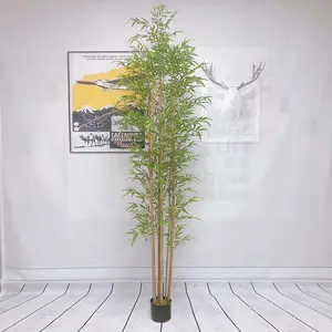 7杆幸运竹94.48英寸240厘米人造竹树盆景植物