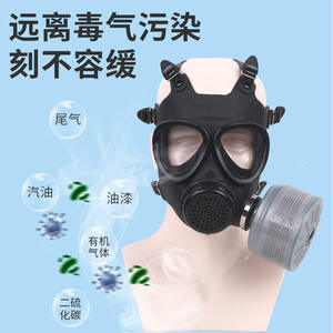 หน้ากากป้องกันฝุ่นละอองแบบเต็มหน้า Pinjie ซิลิโคนนุ่ม พร้อมแผ่นกรองสารเคมีและไอระเหย ป้องกันฝุ่นละอองเคมี ใช้ซ้ำได้ แบบสายรัดศีรษะ - Product Image 6