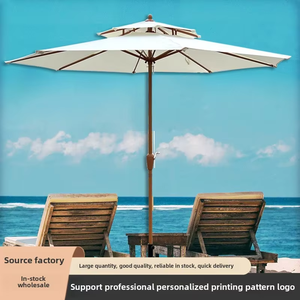 Parasol de terrasse haut de gamme à double colonne centrale pour l'extérieur, idéal pour la protection solaire dans les jardins, villas, maisons, sur les plages, balcons et pour le <span class=keywords><strong>camping</strong></span>. - Product Image 4