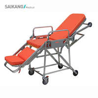 SAIKANG chariot de patient hospitalier professionnel SKB039(E) fauteuil roulant d'ambulance réglable pliable en acier inoxydable moderne