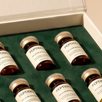 Boîte rigide personnalisée avec couvercle et base blancs pour flacons de peptides, 12 flacons, logo estampé en feuille d'argent avec éponge