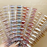 Faux ongles œil de chat XS/S/M, 30 pièces, forme ovale courte, couleur unie, à presser, fournisseur d'ongles artificiels pour usage quotidien